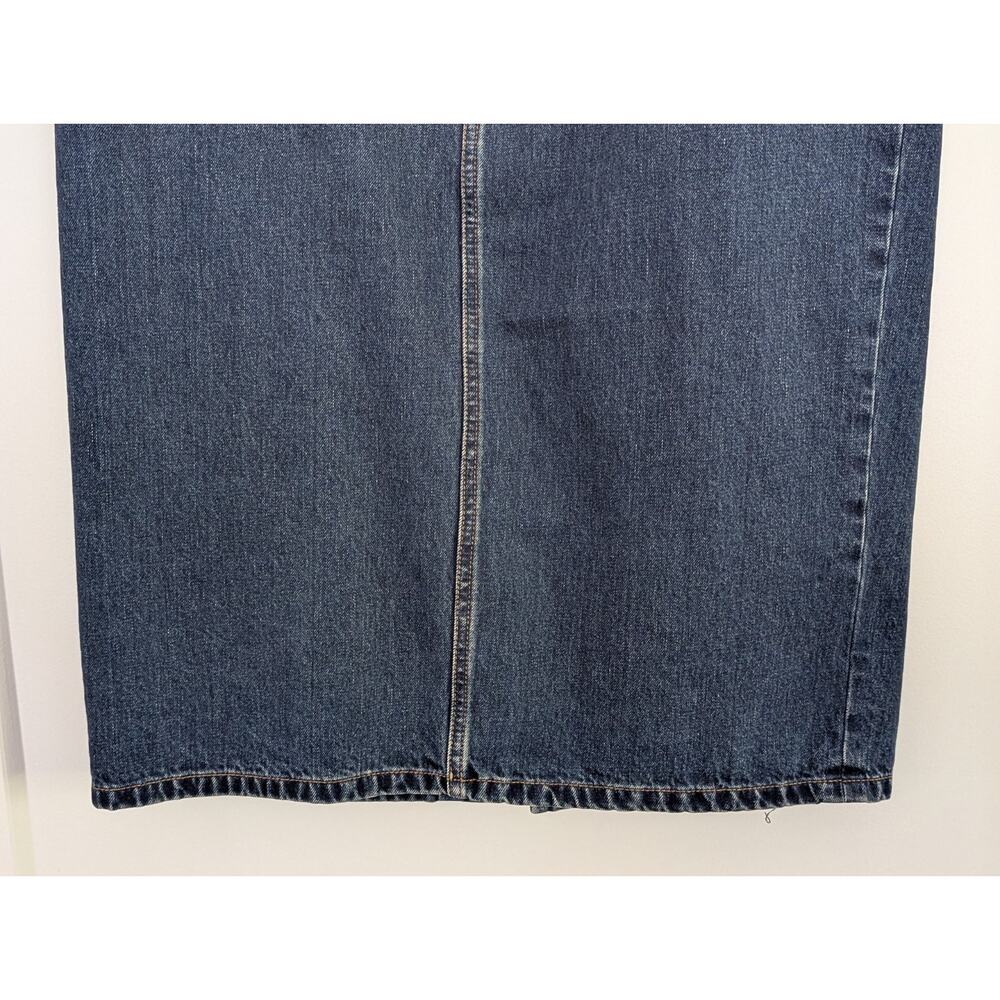 Lauren Ralph Lauren Jeans Co Denim Knee Length Pencil Skirt 6 Faux Belt D-ring - Picture 2 of 12